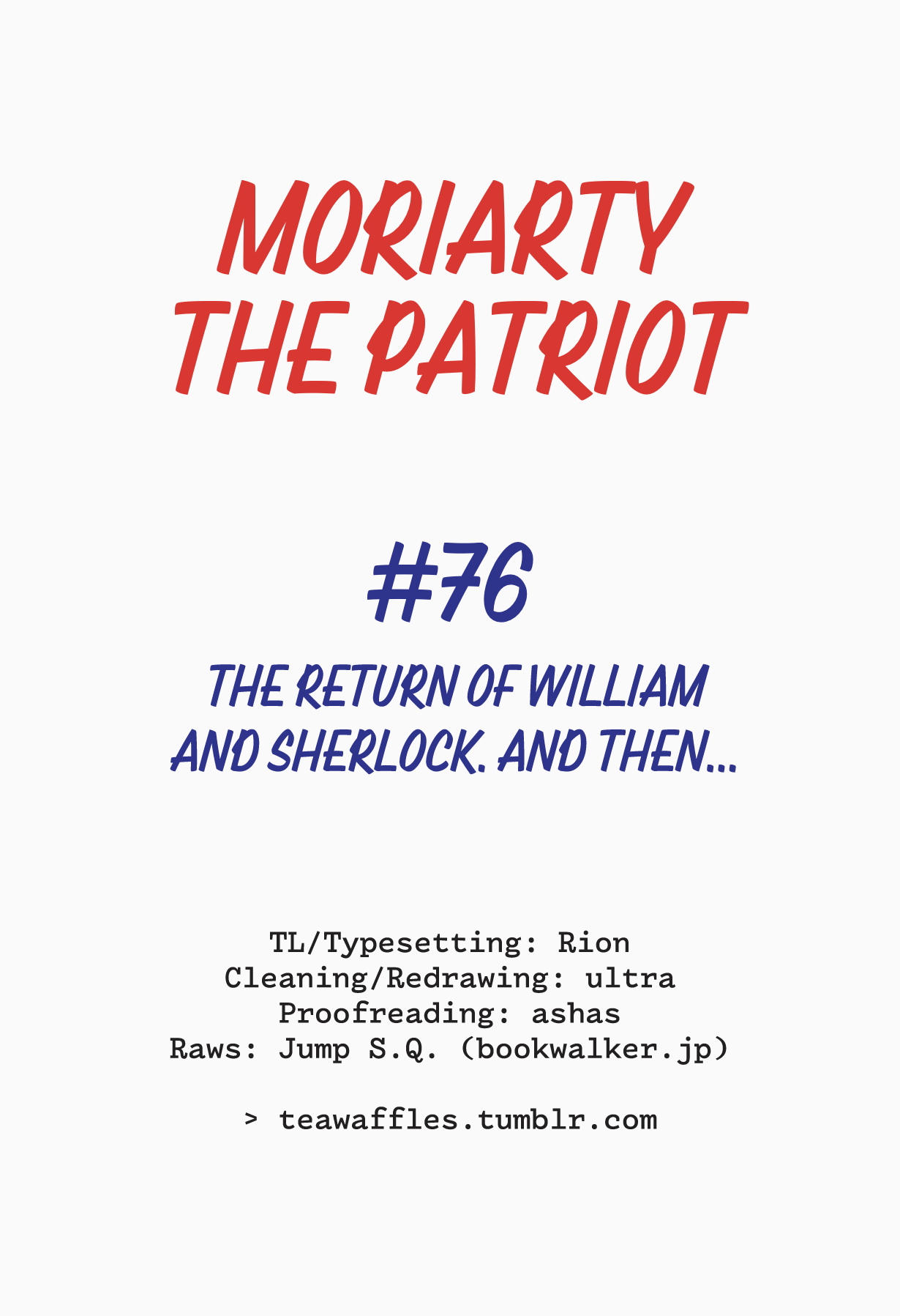 Read Moriarty the Patriot En Manga Online